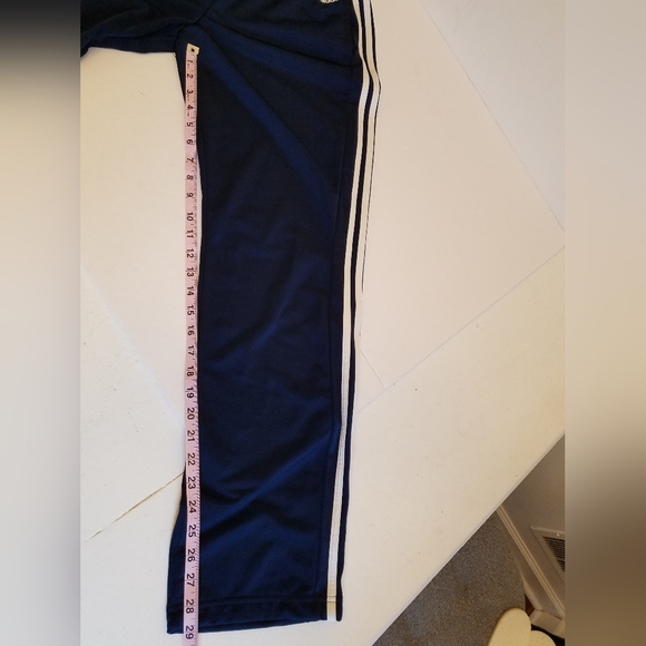 Adidas Men's Tricot Three Stripes Track Pants Size Large Navy - Picture 10 of 14